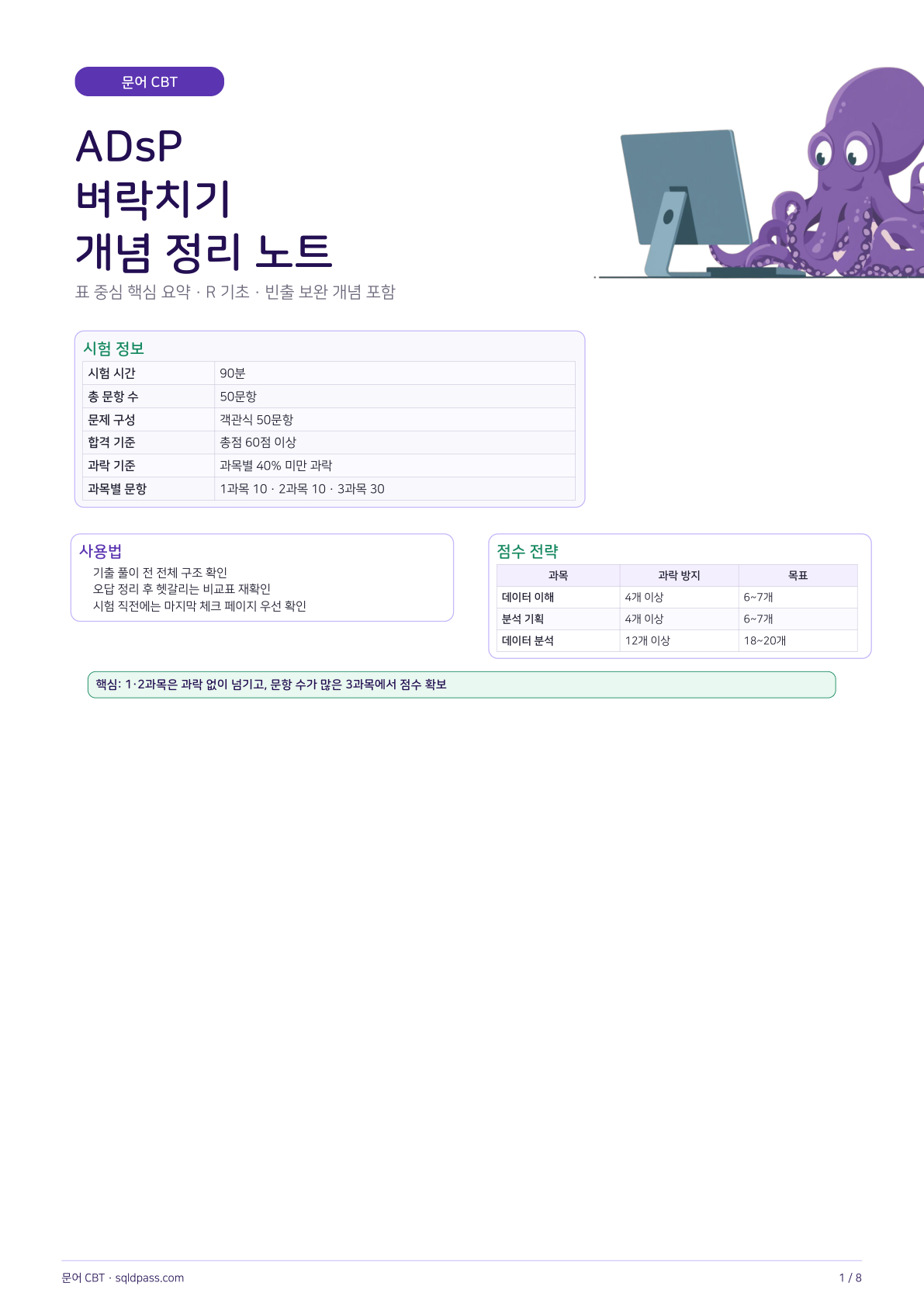 ADsP 정리본 1페이지 미리보기